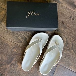 J. Crew Pacific Leather Ivory Knot Thong Sandal - Size 8